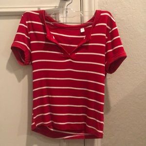 Red & white Striped Top from Pacsun